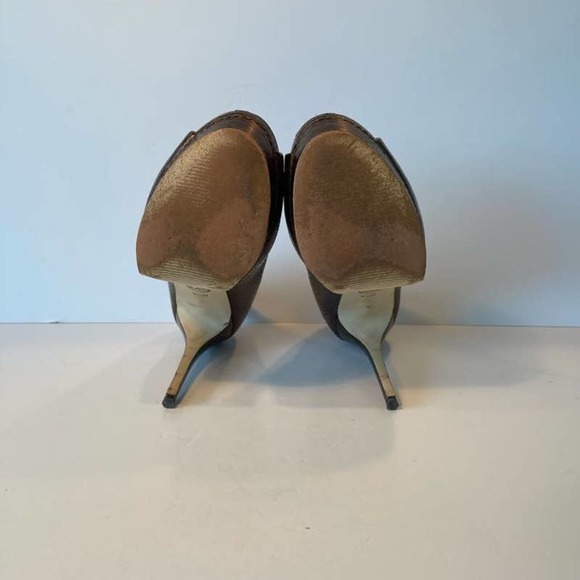 MICHAEL Michael Kors Women Brown Leather Fish Scale Pump Shoes US 8.5M - Picture 8 of 9